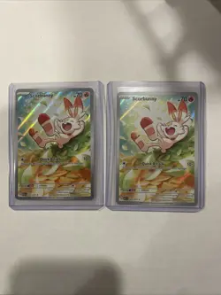 Pokemon TCG Scorbunny 225/217 Full Art Illustration Rare Holo LOT of 2 - Image 1
