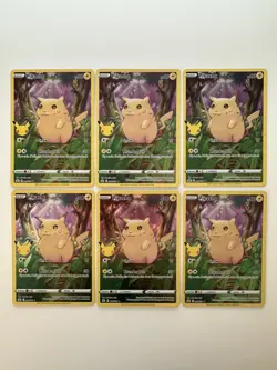 Pikachu Full Art Holo 005/025 Pokemon Card Celebrations 25th NM ( lot of 6 ) - Image 1