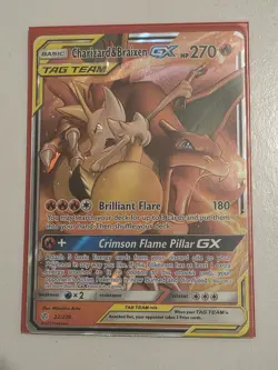 Pokemon TCG Charizard Braixen Tag Team GX Cosmic Eclipse 22/236 Holo Ultra Rare - Image 2