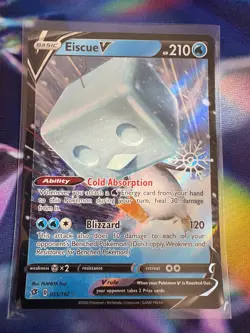 Eiscue V 055/192 Rebel Clash Holo Rare Near Mint Pokemon Card - Image 1