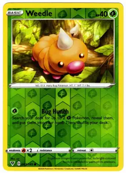 Pokemon Card WEEDLE 001/185 Reverse Holo Common VIVID VOLTAGE - Image 1