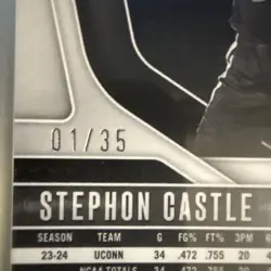 Stephon Castle 2024-25 Panini Prizm #234 Purple Pulsar SSP 1/35 First On Print! - Image 5