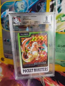 Pokemon Card Charizard Glurak Pocket Monsters Carddass Japan Prism BGS Beckett 8 - Image 1