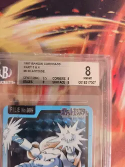 Pokemon Card Turtok Blastoise Prism Carddass 1997 Pocket Monsters Japanese BGS 8 - Image 4