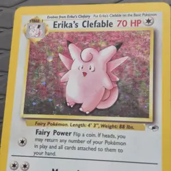 Erika's Clefable 3/132 Holo Rare Gym Heroes Unlimited Pokemon Card HP DMG - Image 2