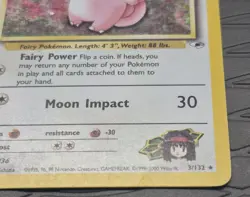 Erika's Clefable 3/132 Holo Rare Gym Heroes Unlimited Pokemon Card HP DMG - Image 3