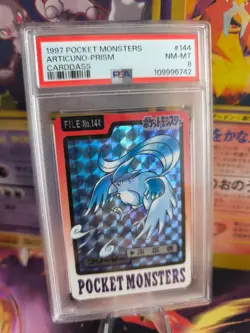 Pokemon Card Articuno Arktos Pocket Monsters Carddass 1997 Prism Japanese PSA 8 - Image 1