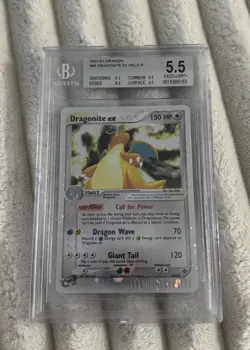 2003 POKEMON EX DRAGON #90 DRAGONITE EX-HOLO DRAGON Beckett 5.5 - Image 1