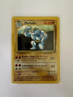 Pokemon TCG Machoke Base Set 34/102 Regular Shadowless Uncommon - Image 1