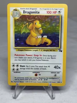 Dragonite - 4/62 Fossil Unlimited Holo Rare Pokemon - LP/MP - Image 1