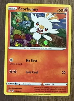 Scorbunny SWSH071 Holo Promo Sword & Shield Promo Pokemon Cosmo HOLO NM/M - Image 1