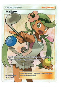 Pokemon TCG Mallow 145/145 Trainer Full Art - Guardians Rising - Image 1