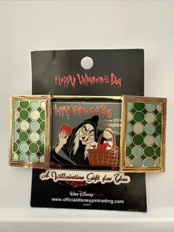 Happy Villaintine’s Day Old Hag Snow White Slider 2004 Valentine's Disney Pin - Image 1