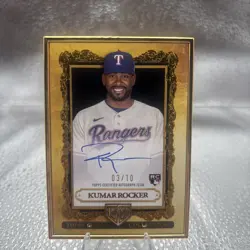 2025 Topps Gilded Gallery of Gold Kumar Rocker Black Framed Auto RC Rookie /10 - Image 1