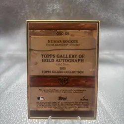 2025 Topps Gilded Gallery of Gold Kumar Rocker Black Framed Auto RC Rookie /10 - Image 2