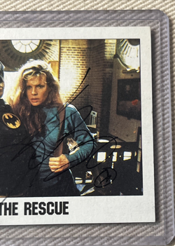 Hard Signed KIM BASINGER Autographed DC Comics BATMAN Trading Card 74 The Rescue - Image 3