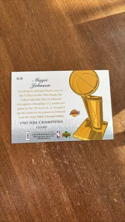 Magic Johnson 2007-08 Upper Deck Champions of the Court CCJO Spartans Lakers HOF - Image 2