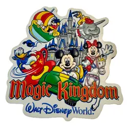 VTG Walt Disney World Magic Kingdom Dumbo Fridge Magnet Souvenir WDW Castle RARE - Image 1
