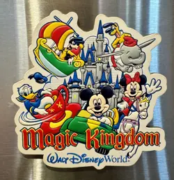 VTG Walt Disney World Magic Kingdom Dumbo Fridge Magnet Souvenir WDW Castle RARE - Image 2