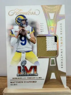 2025 Panini Flawless Matthew Stafford Super Bowl Swatches #SBS-MSD /25 Rams - Image 1