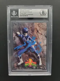 Beckett The Blue Ranger 63 Mighty Morphin Power Rangers Signed Card David Yost - Image 1