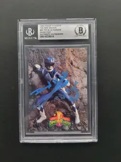 Beckett The Blue Ranger 63 Mighty Morphin Power Rangers Signed Card David Yost - Image 2