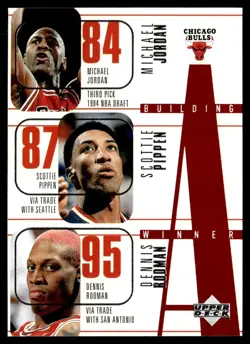 1996-97 Upper Deck Building a Winner Michael Jordan/Scottie Pippen/Dennis - Image 1