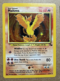 Moltres 12/62 Holo & Zapdos Holo *Swirl* 15/62 Fossil 1999 Legendary Birds - Image 2