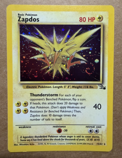 Moltres 12/62 Holo & Zapdos Holo *Swirl* 15/62 Fossil 1999 Legendary Birds - Image 3