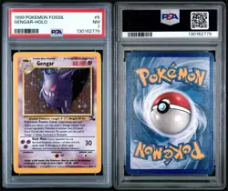 1999 Gengar Holo Fossil 5/62 PSA 7 Pokemon WOTC TCG - Image 3