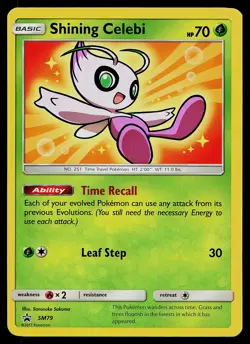 Pokemon Card - Shining Celebi Sun & Moon Promo SM79 Holo Promo - Image 1