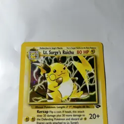 Pokemon Lt. Surge’s Raichu 11/132 Holo Gym Heroes Unlimited MP - Image 3