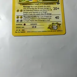 Pokemon Lt. Surge’s Raichu 11/132 Holo Gym Heroes Unlimited MP - Image 4