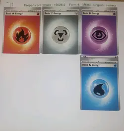 Lot Of 9 Pokemon Miscut Error Energy Cards - Image 1