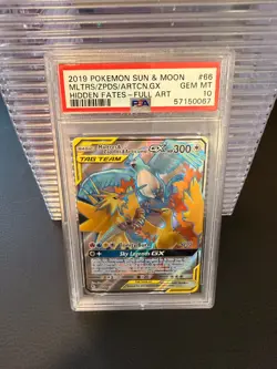 2019 POKEMON SUN & MOON MLTRS/ZPDS/ARTCN.GX HIDDEN FATES-FULL ART #66 PSA 10 - Image 1