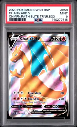 2020 POKEMON SWSH BLACK STAR PROMO #050 CHARIZARD V PSA 9 - Image 1