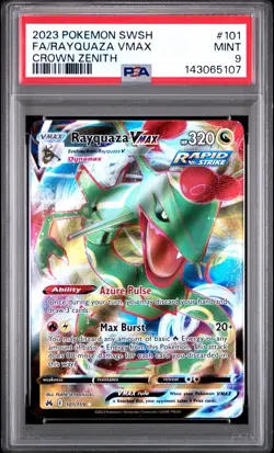 Rayquaza VMAX 101/159 Full Art 2023 Pokemon SWSH Crown Zenith PSA 9 Mint - Image 1