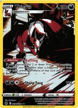 Pokemon TCG Thievul GG17/GG70 Crown Zenith Galarian Gallery Holo Rare NM - Image 1