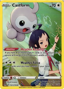 Pokemon TCG Castform Ultra Rare SWSH11: Lost Origin Trainer Gallery TG11/TG30 NM - Image 1