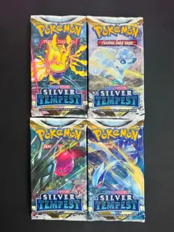Silver Tempest x4 Packs - Pokemon Full Art Set SWSH Sealed Booster Pack Lot - Image 1