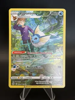 Pokemon TCG Vaporeon (Brilliant Stars TG02/TG30) Trainer Gallery Holo NM - Image 1