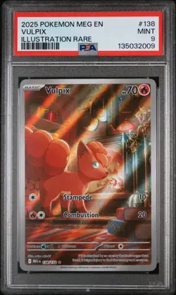 2025 POKEMON MEG EN-MEGA EVOLUTION ILLUSTRATION RARE #138 VULPIX PSA 9 - Image 1