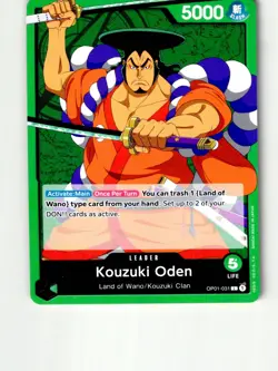 Kouzuki Oden OP01-031 Leader Romance Dawn One Piece Lightly Played - Image 1