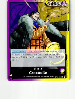 Crocodile (058) OP04-058 Leader Kingdoms of Intrigue One Piece Lightly Played - Image 1
