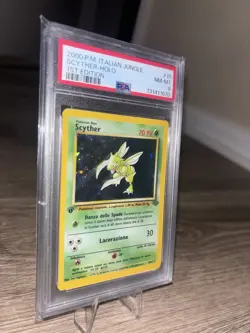 Pokemon 2000 Italian Jungle Scyther Holo 1st Edition PSA 8 Card #10 - Image 1