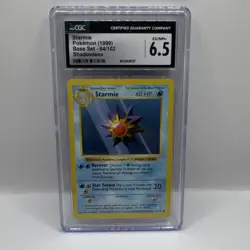 Pokemon TCG Starmie 64/102 Base Set Shadowless CGC 6.5 Common Card - Image 1