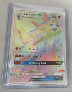 Lycanroc GX 155/147 Burning Shadows Rainbow Secret Rare Pokemon Card 2017 - Image 3