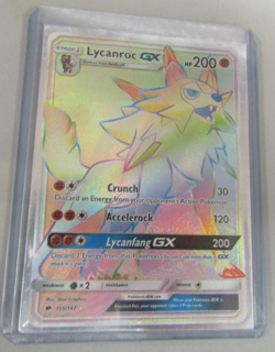 Lycanroc GX 155/147 Burning Shadows Rainbow Secret Rare Pokemon Card 2017 - Image 4