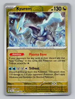 Reverse Holo Kyurem 047/064 Uncommon Shrouded Fable Pokemon - Image 1