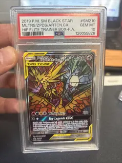 PSA 10 Moltres Zapdos Articuno GX SM210 Pokemon Gem Mint Black Star Promo - Image 1